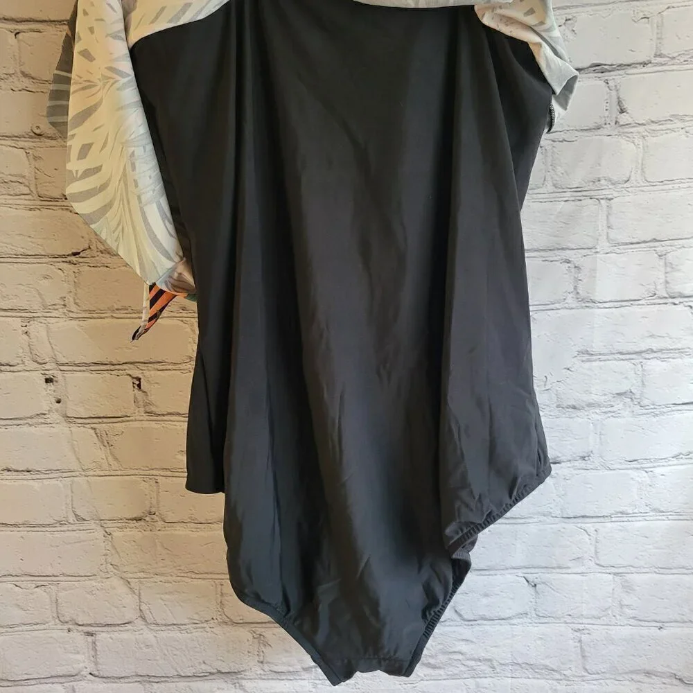 Swim Solutions Plus Size Tummy-Control Handkerchief One-Piece Fauxkini Swimsuit - Picture 7 of 7